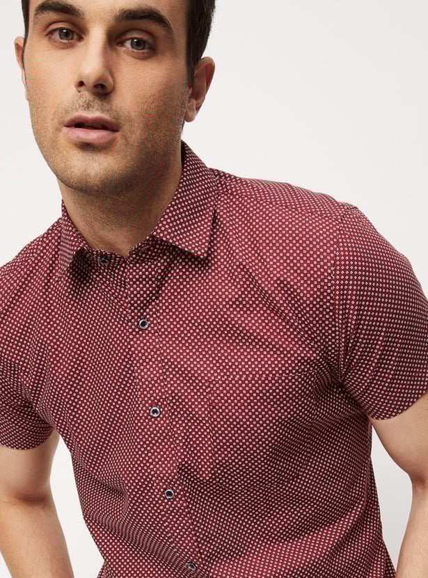 Men Printed Slim Fit Formal Shirt