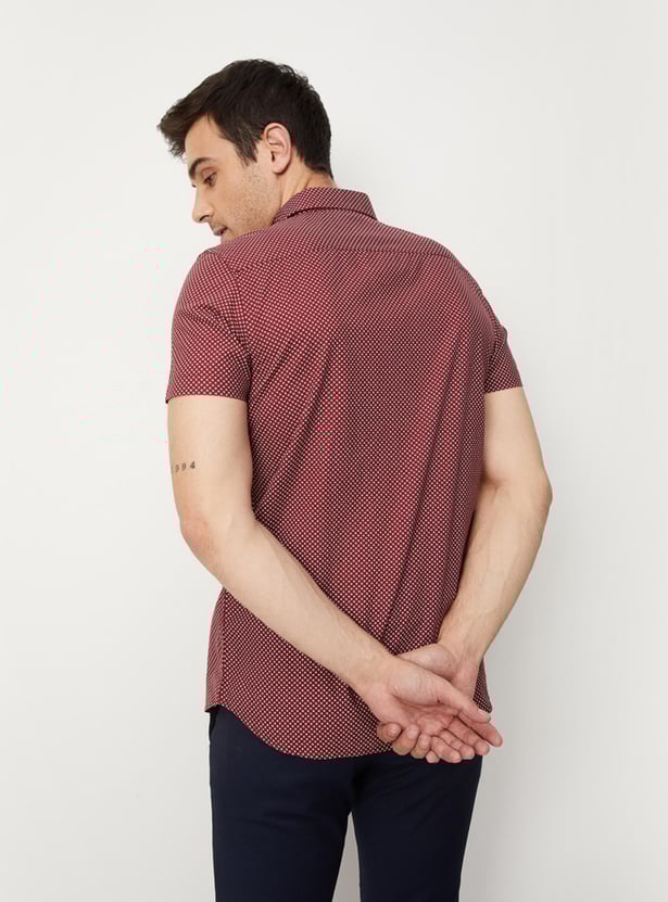 Men Printed Slim Fit Formal Shirt