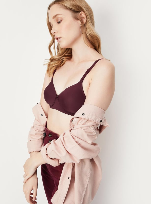 Women Solid Padded Non-Wired Bra