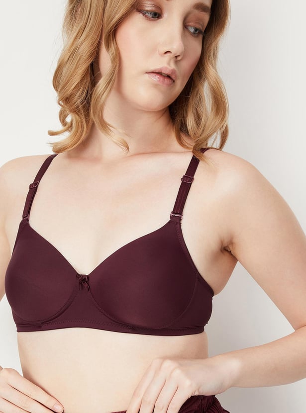 Women Solid Padded Non-Wired Bra