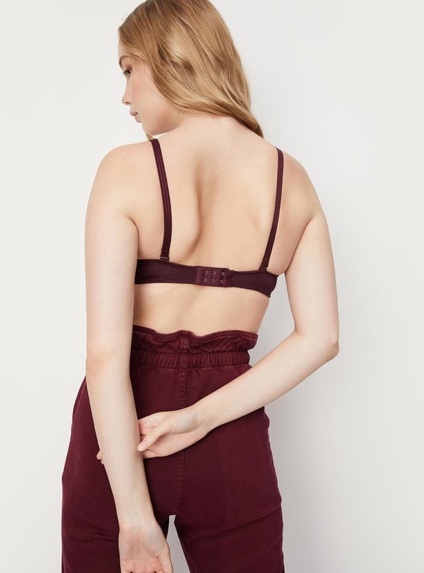 Women Solid Padded Non-Wired Bra