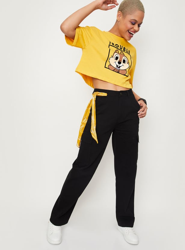 Women Disney Printed Crop T-shirt