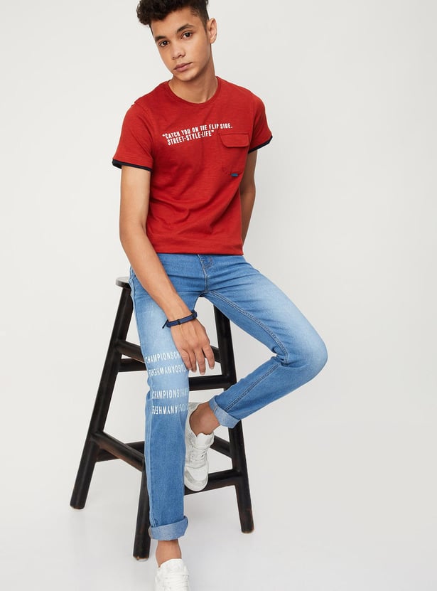 Boys Slim Fit Faded Jeans