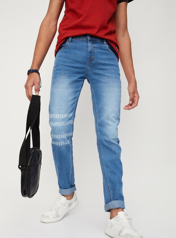 Boys Slim Fit Faded Jeans