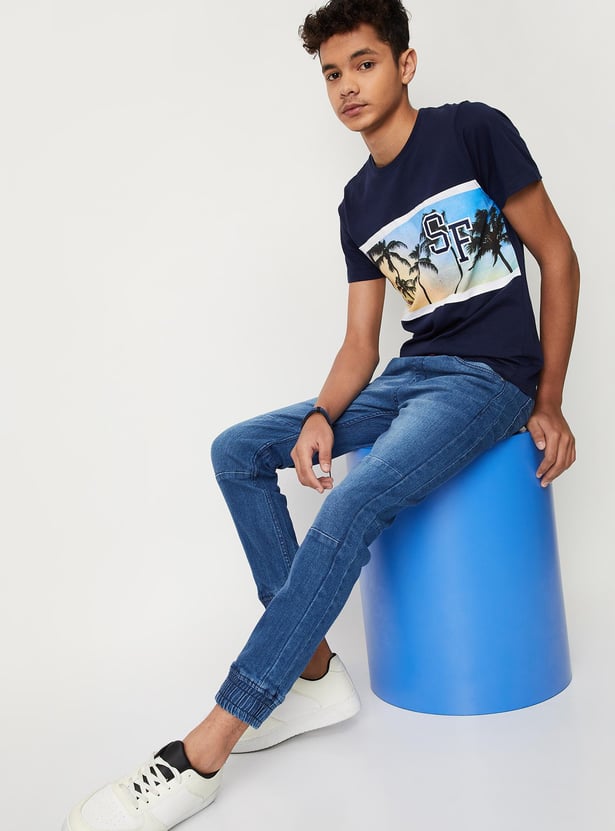 Boy Slim-Fit Denim Joggers