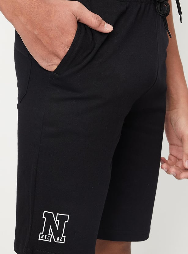 Boys Solid Knit Sports Shorts