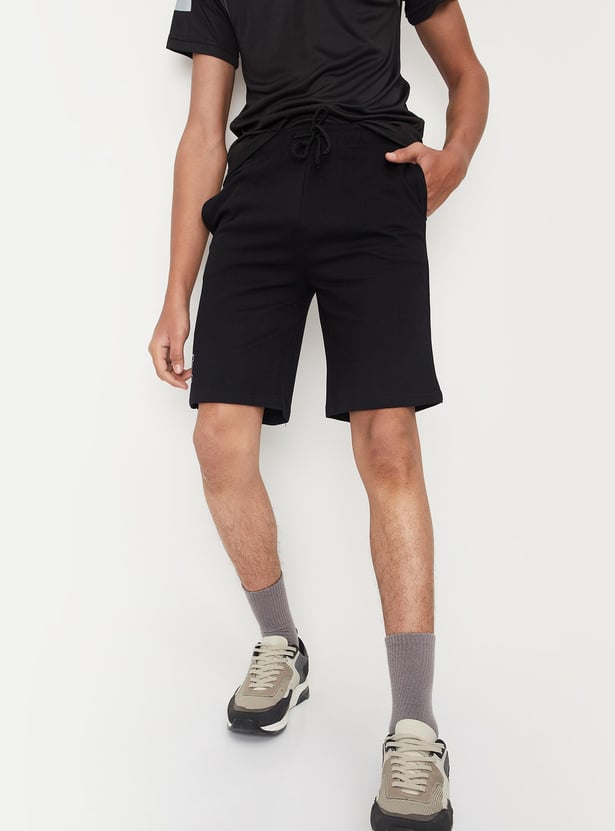 Boys Solid Knit Sports Shorts