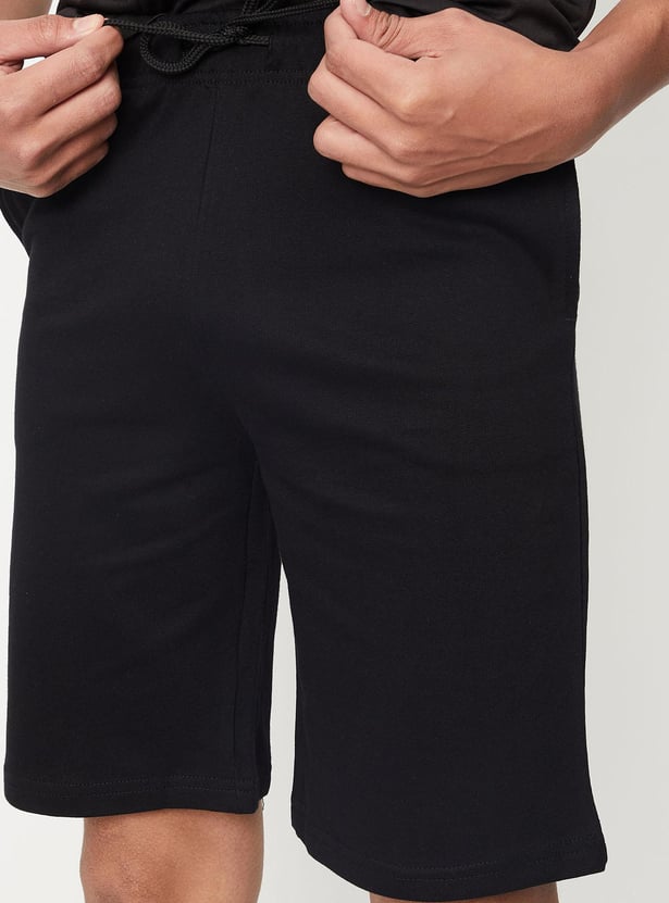 Boys Solid Knit Sports Shorts