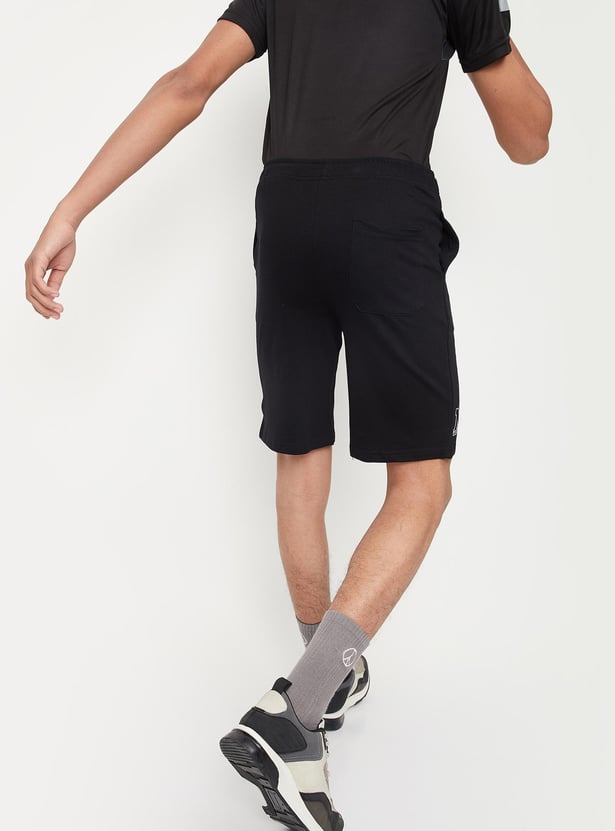 Boys Solid Knit Sports Shorts