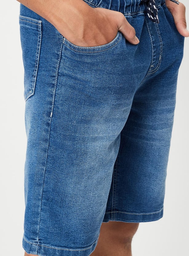 Boys Washed Bermuda Denim Shorts