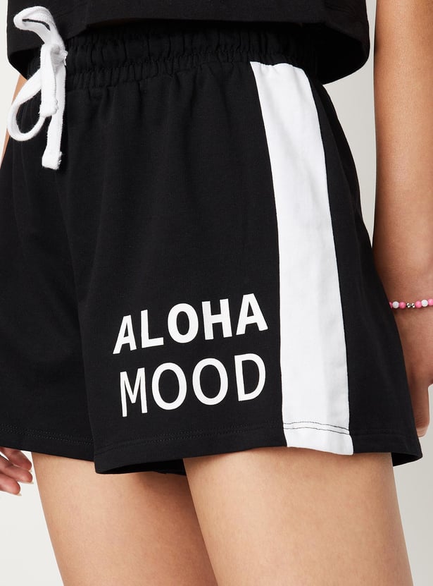 Girls Colourblock Casual Shorts