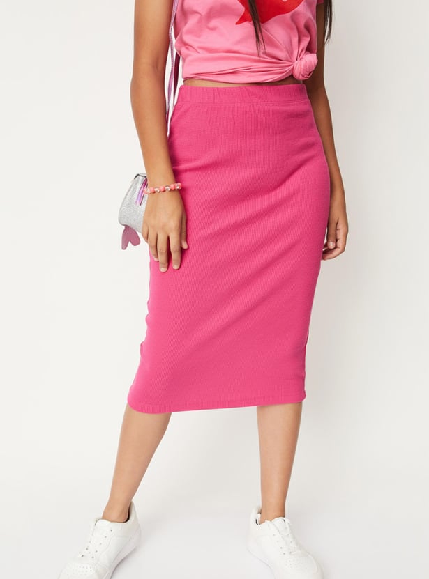 Buy Girls Ribbed Pencil Skirt Online at just