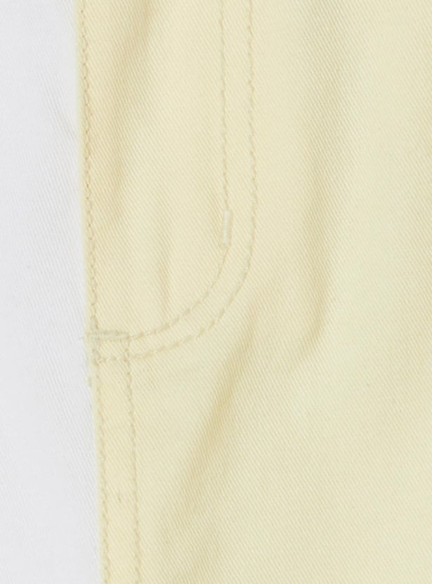 Girls Colourblocked Button Fly Shorts