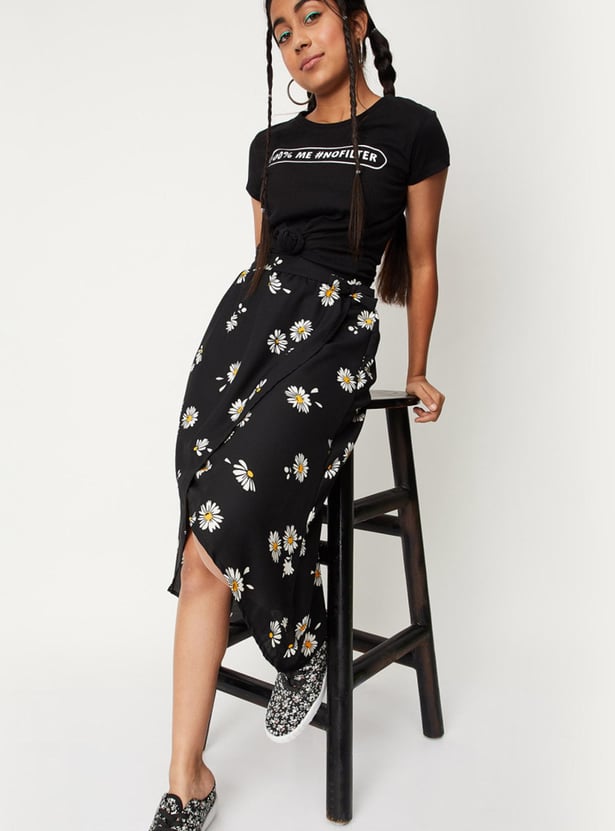 Girls Printed Tulip Hem Skirt