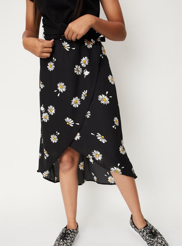 Girls Printed Tulip Hem Skirt