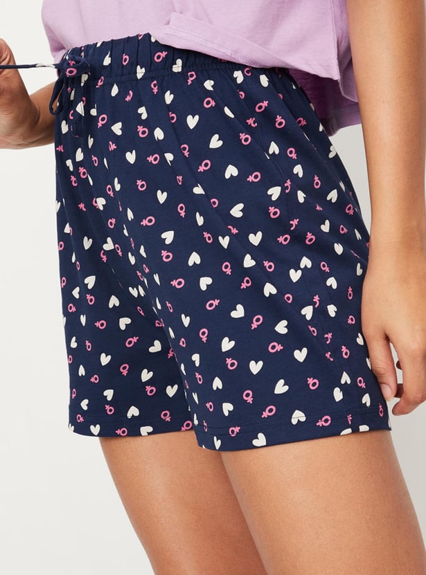 Women Printed Shorts Set