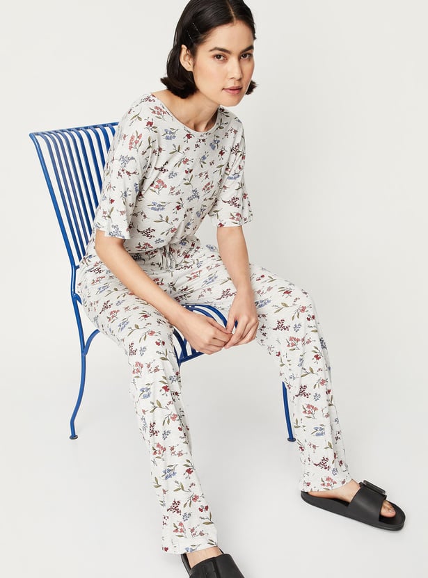 Women Floral Print Pyjama Set