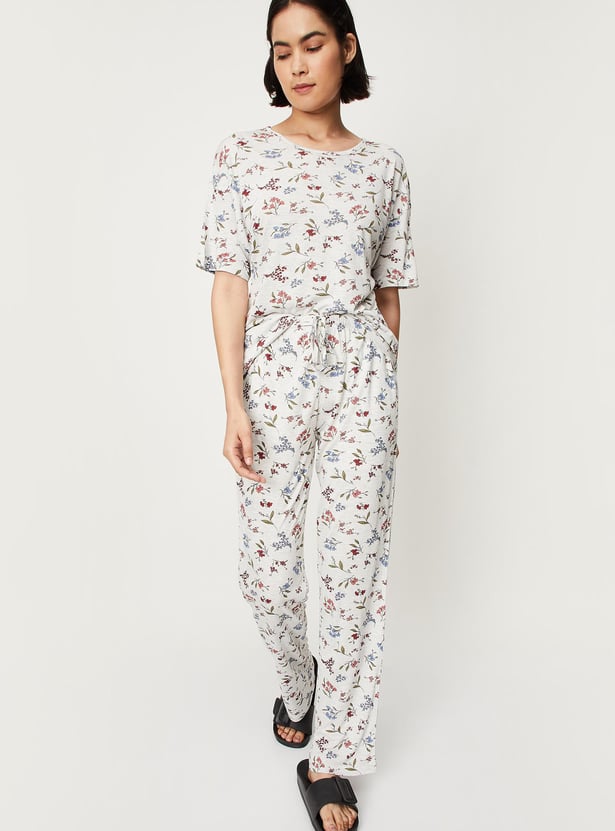 Women Floral Print Pyjama Set