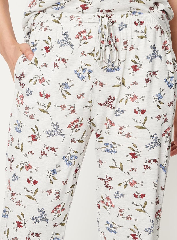 Women Floral Print Pyjama Set