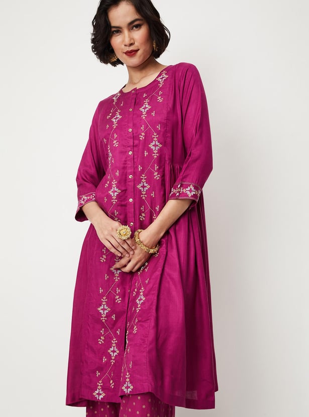Women Embroidered A-line Kurta