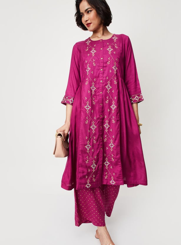 Women Embroidered A-line Kurta