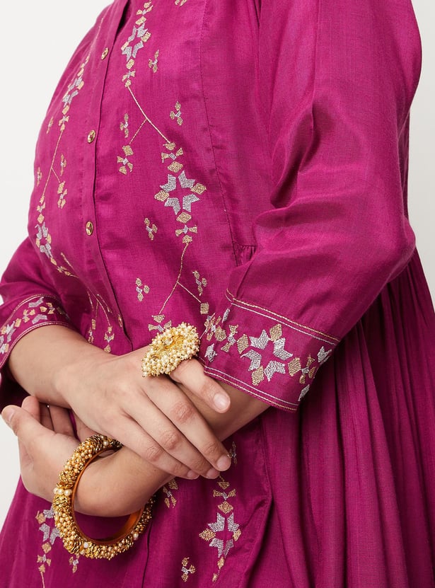 Women Embroidered A-line Kurta