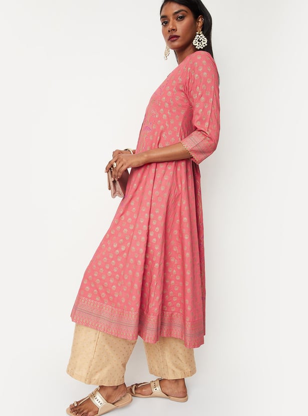 Women Printed Panelled Kalidar Kurta