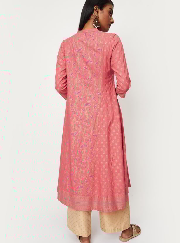 Women Printed Panelled Kalidar Kurta