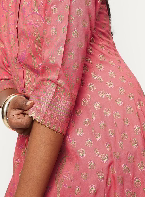 Women Printed Panelled Kalidar Kurta