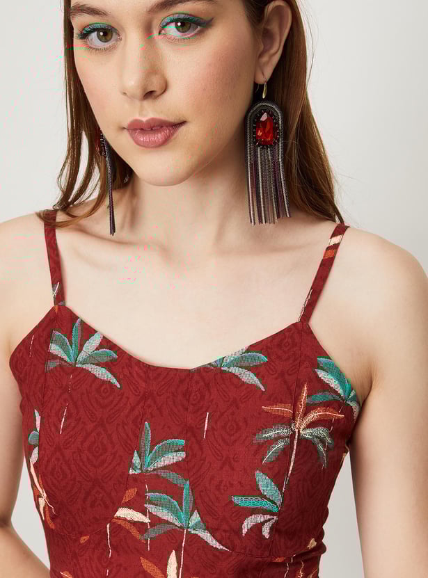 Women Printed Strappy Cami Top