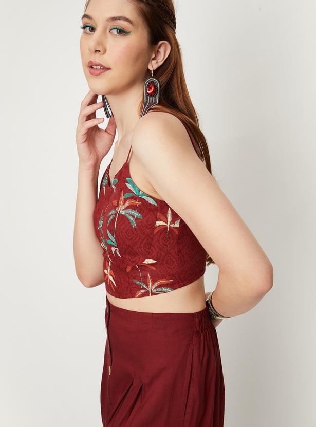 Women Printed Strappy Cami Top