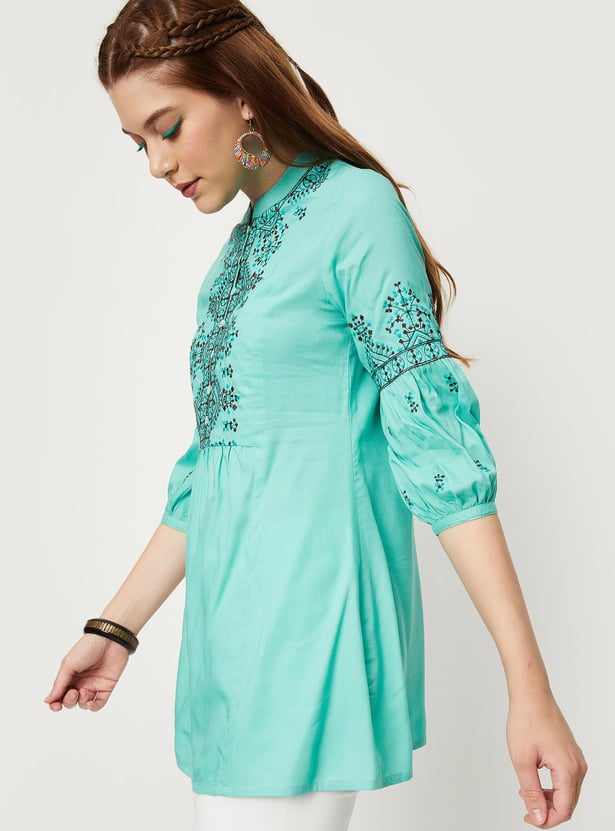 Buy Women Yoke Embroidered Tunic Online at just Rs. 799.0 ...