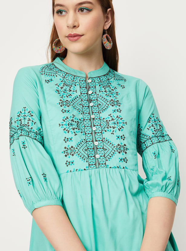 Women Yoke Embroidered Tunic