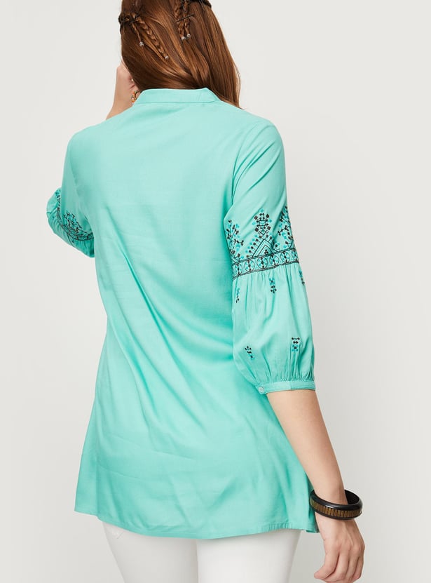 Women Yoke Embroidered Tunic