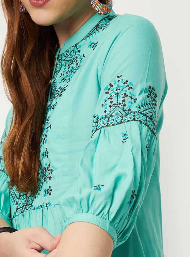 Women Yoke Embroidered Tunic