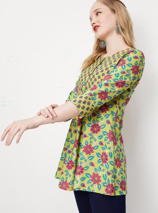 Women Printed  Button Closure Tunic