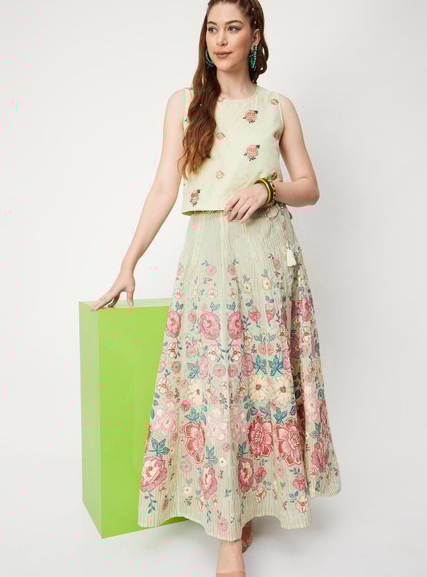 Women Embroidered Crop Top