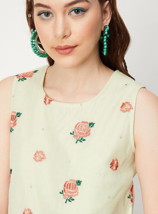 Women Embroidered Crop Top