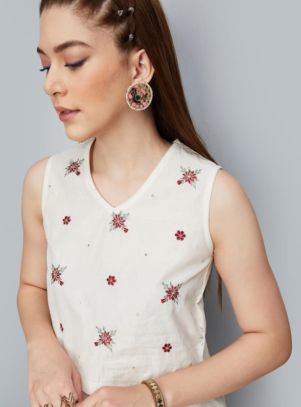 Women Embroidered Crop Top