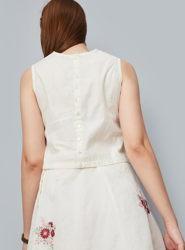 Women Embroidered Crop Top