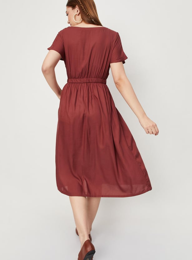 Women Embroidered Midi Dress