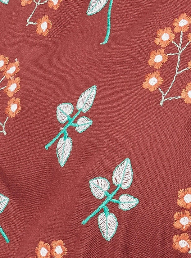 Women Embroidered Midi Dress