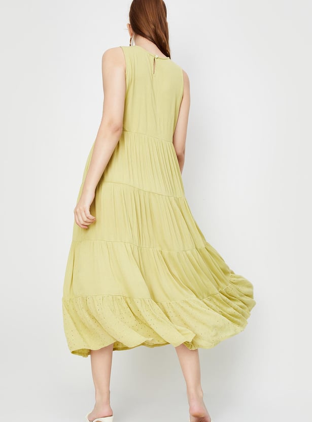 Women Embroidered Sleeveless Maxi Dress