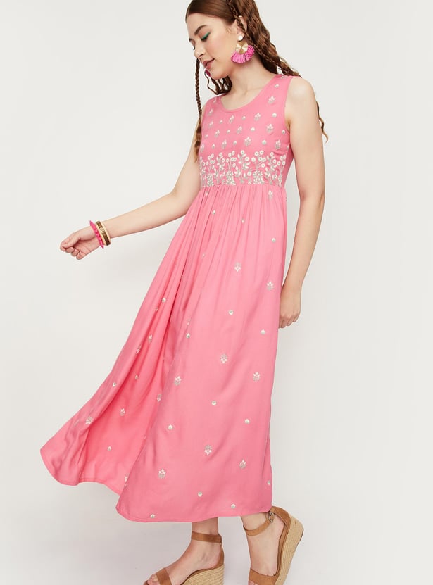 Women Embroidered Maxi Dress