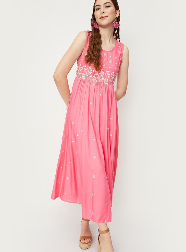 Women Embroidered Maxi Dress