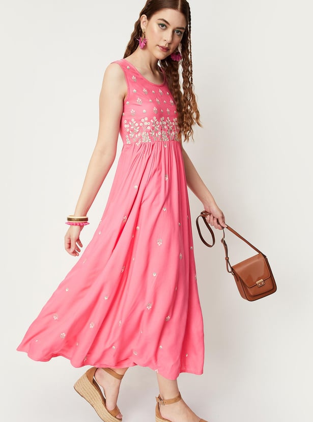 Women Embroidered Maxi Dress