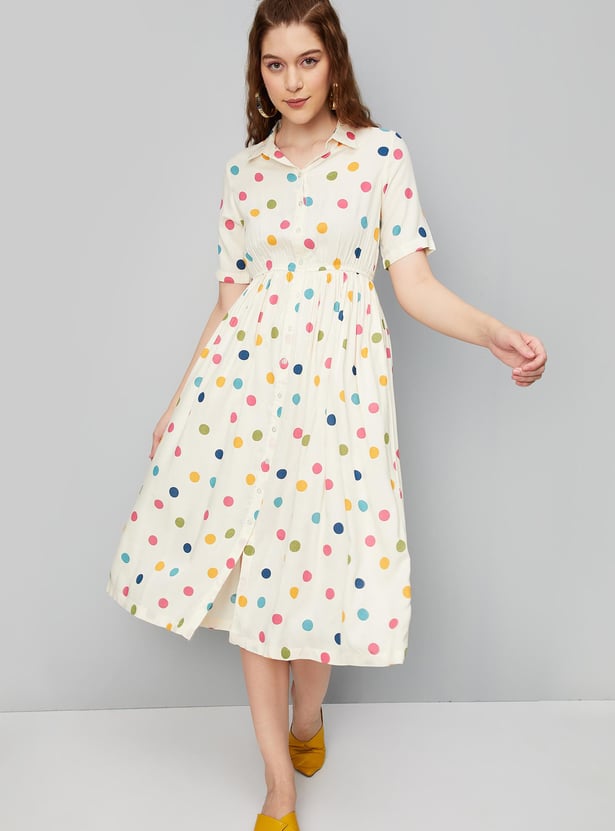 Women Printed Ethnic Shirt Dress