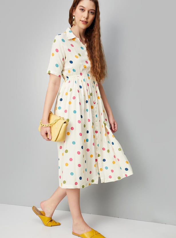 Women Printed Ethnic Shirt Dress