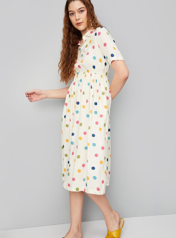 Women Printed Ethnic Shirt Dress