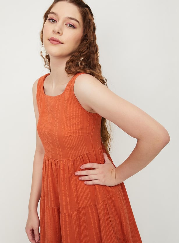 Women Smocked Tiered Midi Dress